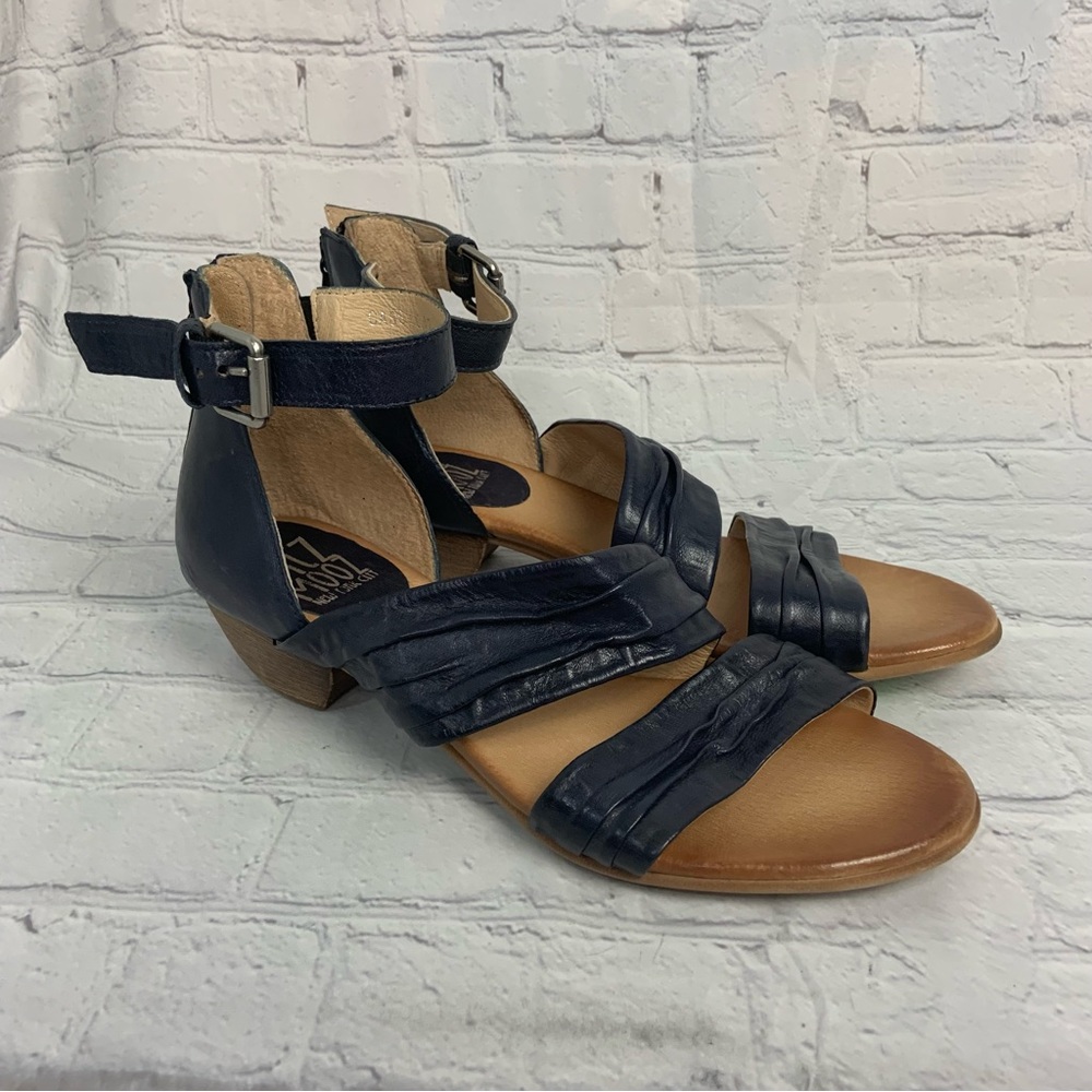 Miz Mooz Cassie Womens Size 42 (US 10) Blue Leather Ankle Strap Sandals Shoes